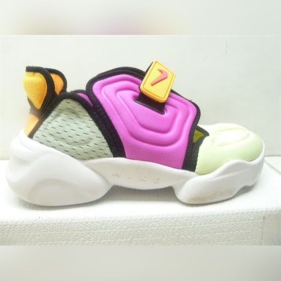 Nike Aqua Rift Sneakers; #CW 7164-700, Barely Volt, Fire Pink, Sz.7 - Picture 2 of 8